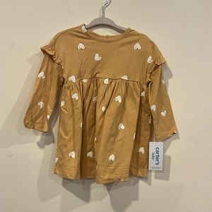 Carters longe sleeve yellow dress with diaper cover. 18 months
